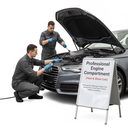 تنظيف حجرة المحرك (شامل أسفل غطاء المحرك) 