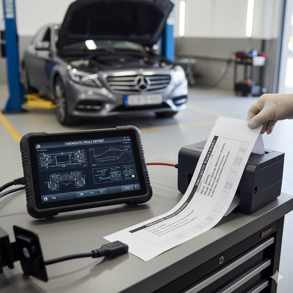 Vehicle Check-up (Body, faults, etc. incl. report) 